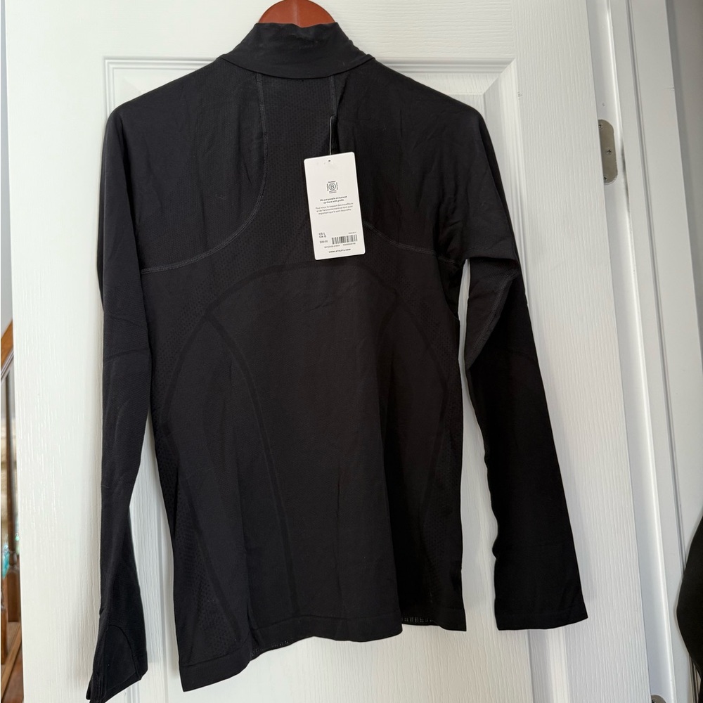 NWT Athleta Momentum 1/2 Zip Solid Black Large